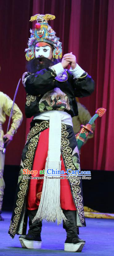 Bai Mian Hu Xiao Fang Chinese Sichuan Opera Wusheng Wang Shiqi Apparels Costumes and Headpieces Peking Opera Highlights Martial Male Garment Clothing