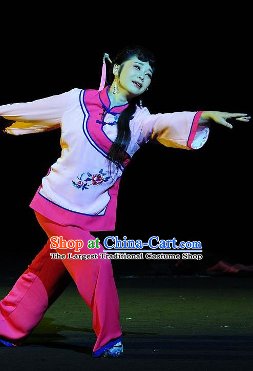 Chinese Sichuan Highlights Opera Actress Jin Zi Garment Costumes and Headdress Traditional Peking Opera Young Woman Dress Country Female Apparels