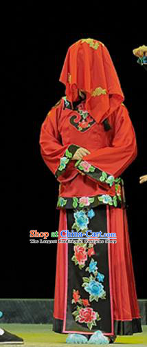 Chinese Sichuan Highlights Opera Diva Garment Costumes and Headdress Legend of Chen Mapo Traditional Peking Opera Actress Dress Liu Qiaogu Wedding Apparels