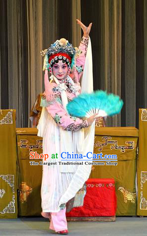 Chinese Sichuan Highlights Opera Hua Tan Garment Costumes and Headdress Jie Cao Bao Traditional Peking Opera Actress Dress Diva Chu Ji Apparels