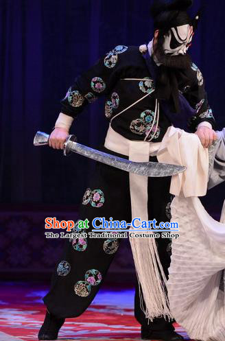 Chun Qiu Pei Chinese Bangzi Opera Martial Male Apparels Costumes and Headpieces Traditional Hebei Clapper Opera Bully Garment Robber Hou Shangguan Clothing