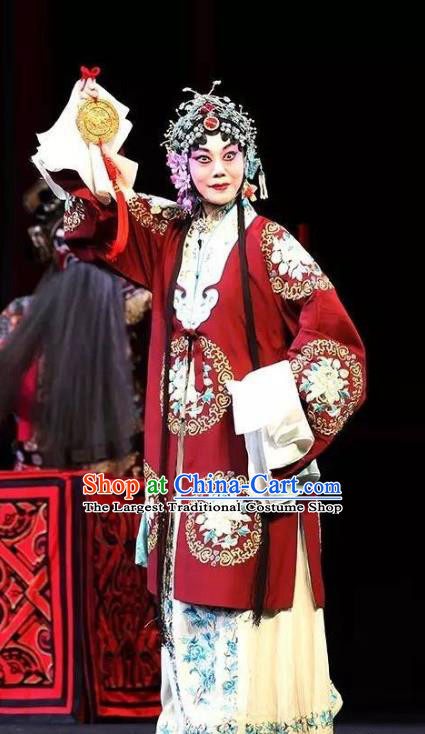 Chinese Hebei Clapper Opera Young Mistress Garment Costumes and Headdress Chun Qiu Bi Traditional Bangzi Opera Hua Tan Dress Actress Apparels