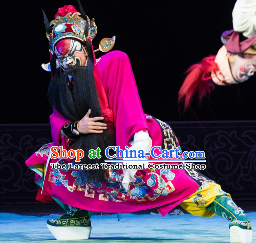 Zhong Kui Chinese Bangzi Opera God Apparels Costumes and Headpieces Traditional Hebei Clapper Opera Master Garment Jing Role Clothing