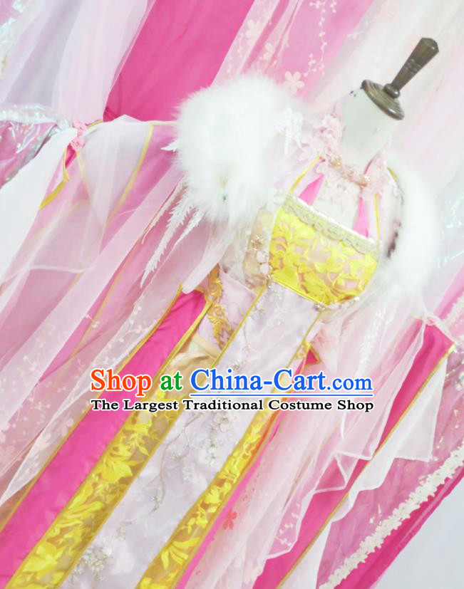 Chinese Traditional Cosplay Princess Consort Qu Xiaofeng Hanfu Dress Costumes Ancient Goddess Apparels for Women