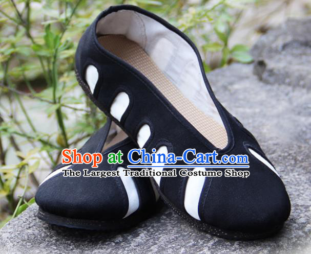 Traditional Chinese Taoist Shoes China Martial Arts Cloth Shoes Black Taoism Shoes for Adults