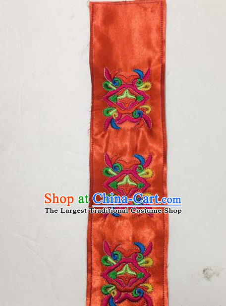 Chinese Traditional Embroidered Flowers Orange Patch Decoration Embroidery Applique Craft Embroidered Laciness Accessories