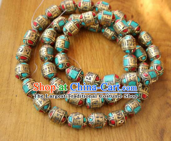 Chinese Traditional Tibetan Nationality Om Mani Padme Hum Bracelet Jewelry Accessories Decoration Zang Ethnic Handmade Bangle for Women