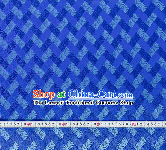 Chinese Traditional Shell Pattern Design Royalblue Brocade Silk Fabric Tapestry Material Asian DIY Hanfu Dress Satin Damask