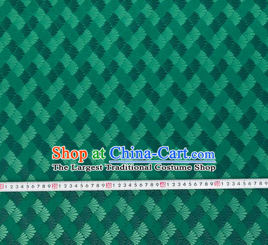 Chinese Traditional Shell Pattern Design Green Brocade Silk Fabric Tapestry Material Asian DIY Hanfu Dress Satin Damask