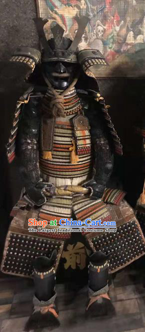 Japanese Traditional General Body Armor Outfits Ancient Film Warrior Shogun Armour Costumes and Helmet for Men