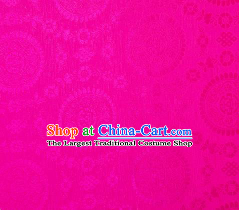 Chinese Classical Lucky Pattern Design Rosy Brocade Silk Fabric Tapestry Material Asian Traditional DIY Tibetan Robe Satin Damask