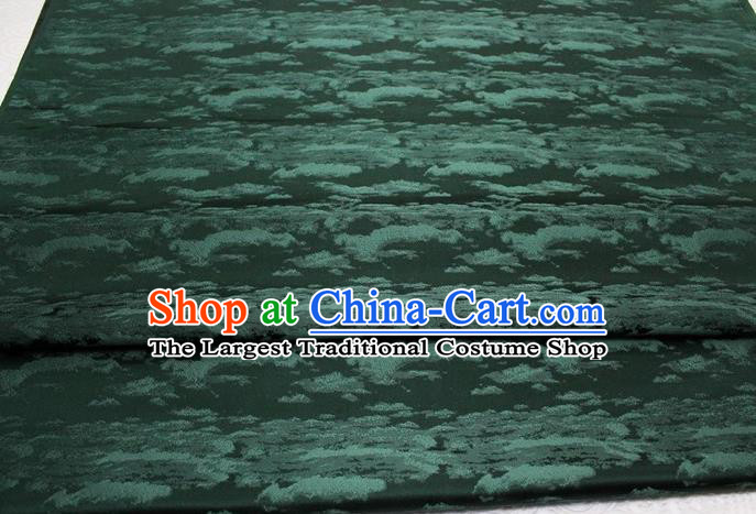 Chinese Cheongsam Classical Pattern Design Dark Green Brocade Asian Traditional Tapestry Material DIY Satin Damask Mongolian Robe Silk Fabric