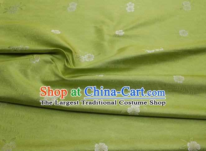 Chinese Classical Blossom Pattern Design Light Green Brocade Silk Fabric DIY Satin Damask Asian Traditional Qipao Dress Tapestry Material