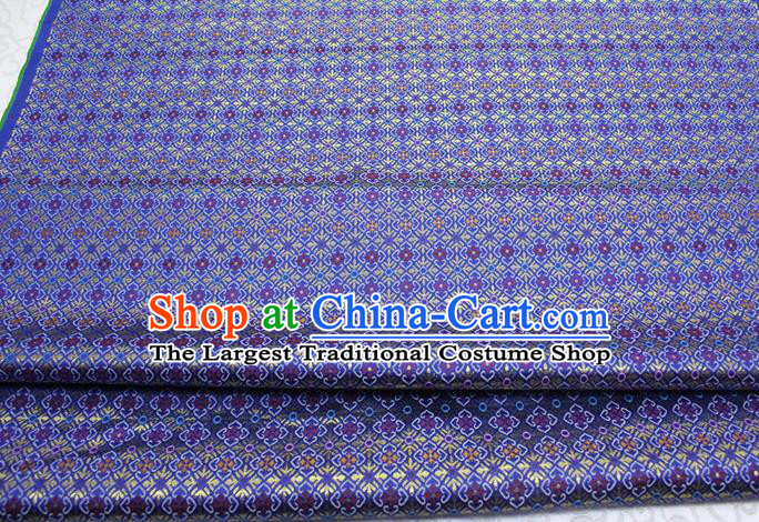 Royalblue Chinese Classical Pattern Design Brocade Mongolian Robe Silk Fabric DIY Satin Damask Asian Traditional Tapestry Material