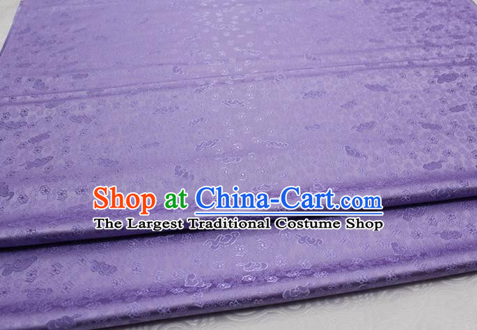 Chinese Classical Cloud Blossom Pattern Design Purple Brocade Mongolian Robe Asian Traditional Tapestry Material Silk Fabric DIY Satin Damask