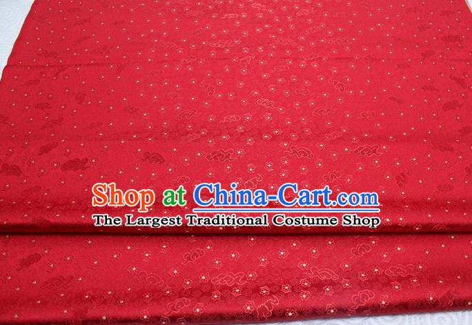 Chinese Classical Cloud Blossom Pattern Design Red Brocade Mongolian Robe Asian Traditional Tapestry Material Silk Fabric DIY Satin Damask