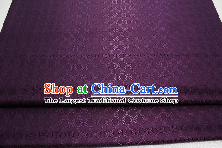 Chinese Mongolian Robe Classical Pattern Design Deep Purple Brocade Asian Traditional Tapestry Material DIY Satin Damask Silk Fabric