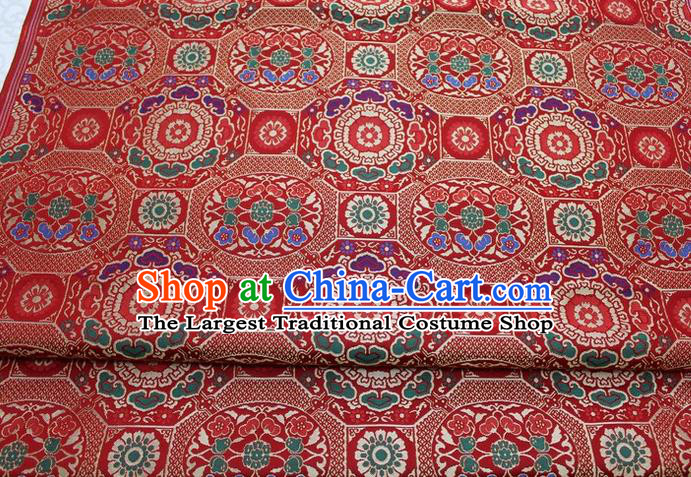 Chinese Classical Pattern Design Red Nanjing Brocade Asian Traditional Tapestry Mongolian Robe Material DIY Satin Damask Silk Fabric