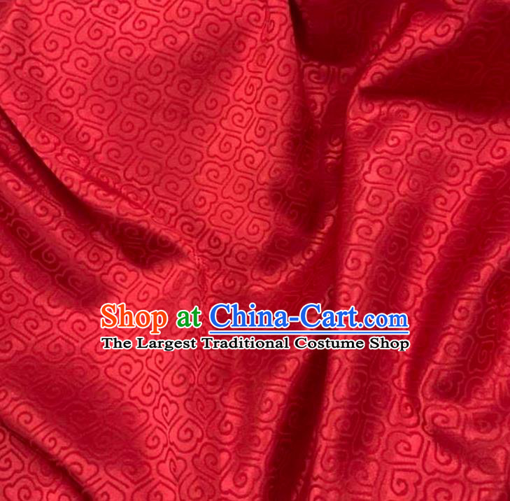 Chinese Hanfu Dress Traditional Cloud Pattern Design Red Satin Fabric Silk Material Traditional Asian Brocade Tapestry