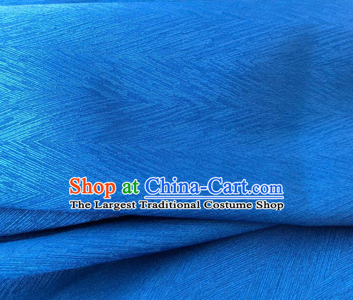 Top Quality Chinese Royalblue Satin Fabric Traditional Asian Hanfu Dress Cloth Silk Material Traditional Jacquard Tapestry