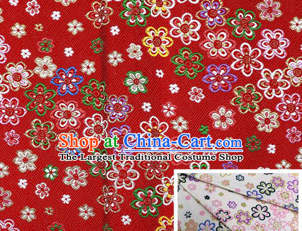 Top Quality Japanese Kimono Classical Pattern Tapestry Satin Material Asian Traditional Cloth Red Brocade Nishijin Fabric