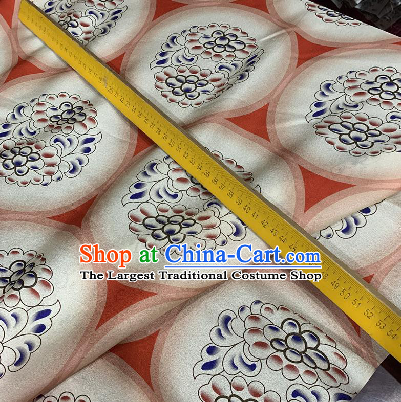 Chinese Classical Peony Pattern Pink Watered Gauze Asian Top Quality Silk Material Hanfu Dress Brocade Tang Dynasty Cloth Fabric