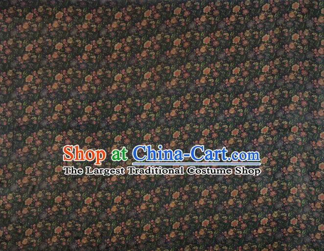 Chinese Classical Flowers Pattern Navy Watered Gauze Asian Top Quality Silk Material Hanfu Dress Brocade Cheongsam Cloth Fabric