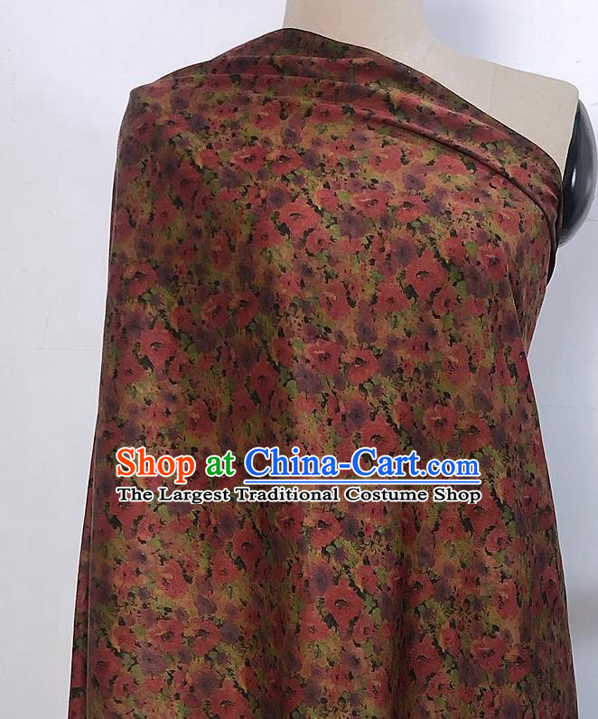 Chinese Classical Flowers Pattern Magenta Watered Gauze Asian Top Quality Silk Material Hanfu Dress Brocade Cheongsam Cloth Fabric