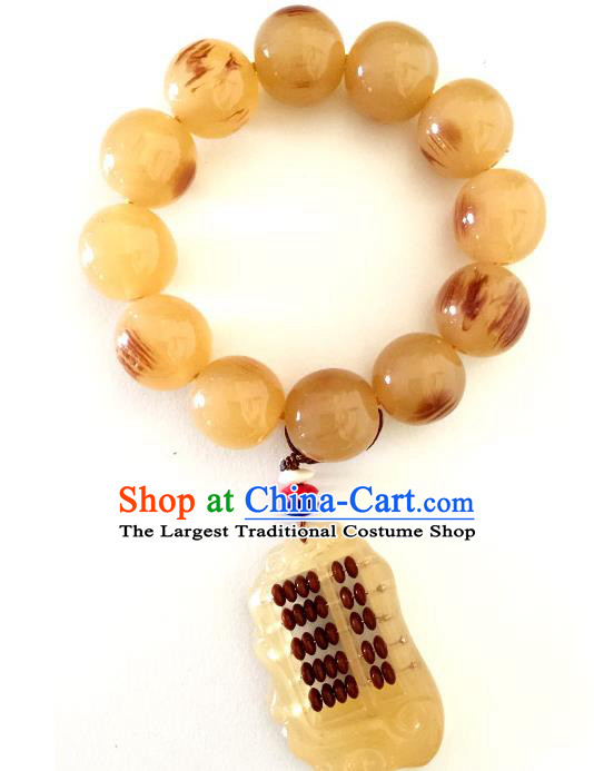 Chinese Traditional Tibetan Nationality Lmitation Ox Horn Bracelet Accessories Decoration Handmade Zang Ethnic Abacus Bangle for Women