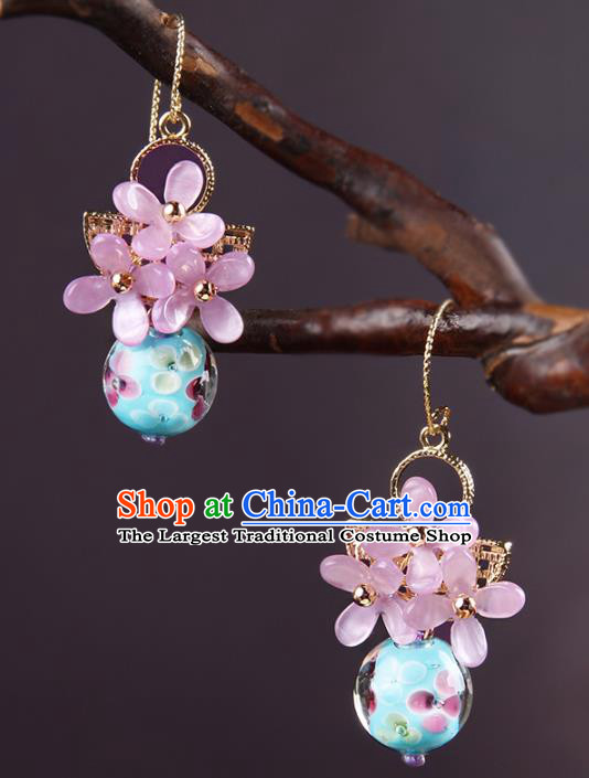 Traditional Chinese Fragrans Ear Accessories Handmade Eardrop National Cheongsam Ceramics Earrings for Women