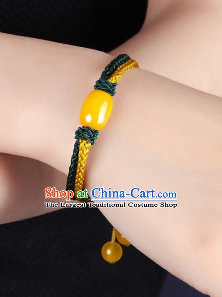 Handmade Chinese Traditional Canary Stone Bracelet Jewelry Accessories Decoration National Bangle for Women