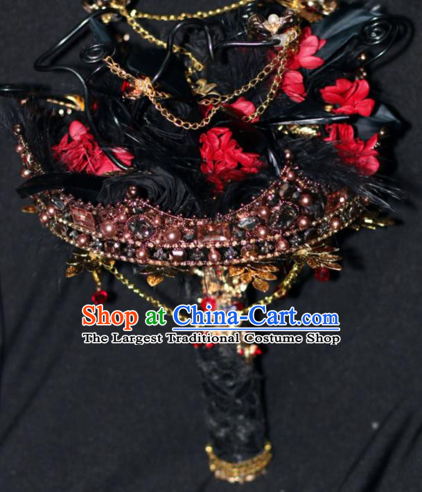 Baroque Princess Black Bridal Bouquet Handmade Wedding Accessories Photography Prop Darkness Flowers for Women