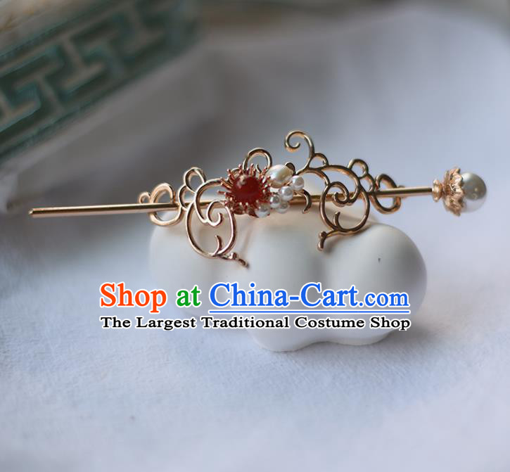 Handmade Chinese Pearls Hair Crown Traditional Classical Hanfu Hair Accessories Ancient Princess Hairpins for Women