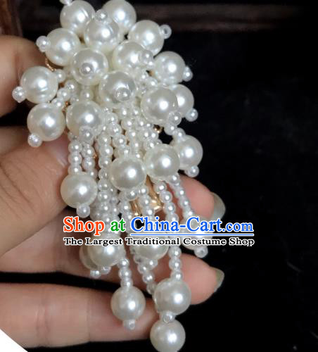 Handmade Chinese Ming Dynasty Pearls Hair Claw Traditional Hair Accessories Ancient Court Princess Hairpins Hair Stick for Women