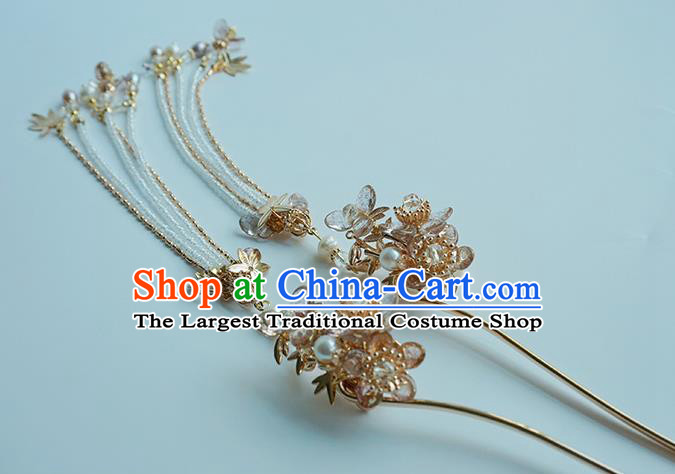 Handmade Chinese Tassel Hair Clip Traditional Hair Accessories Ancient Hanfu Classical Hairpins for Women