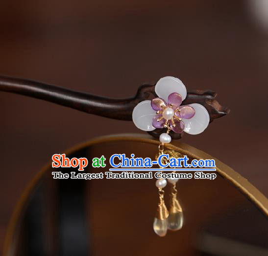 Chinese Cheongsam Hair Clip Traditional Hanfu Hair Accessories Handmade Ebony Hairpins for Women