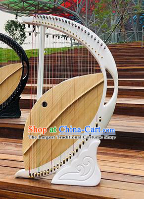 Chinese Traditional Musical Instruments China Ancient Konghou 46 Strings White Chinese Harp String Instrument