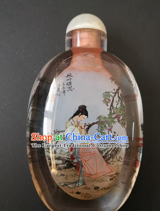 Chinese Snuff Bottle Traditional Handmade Painting Young Beauty Snuff Bottles