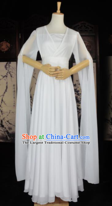 Traditional Chinese Cosplay Fairy Princess White Hanfu Dress Ancient Female Swordsman Costume for Women