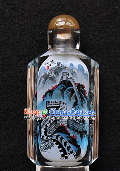 Chinese Handmade Snuff Bottle Traditional Inside Painting The Great Wall Snuff Bottles Artware