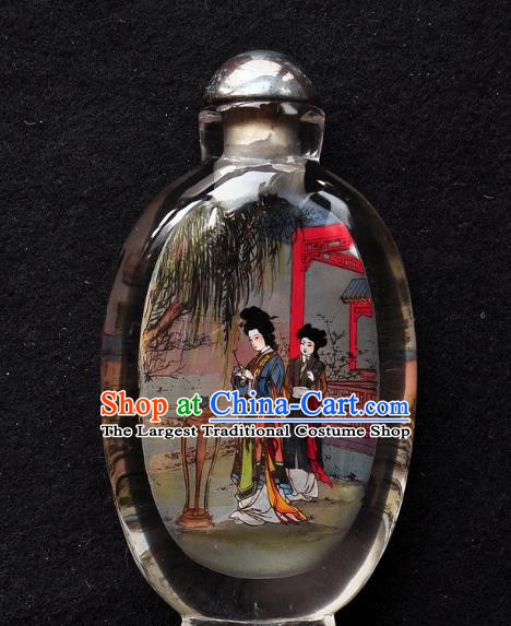 Chinese Handmade Character Snuff Bottle Traditional Inside Painting Court Woman Snuff Bottles Artware