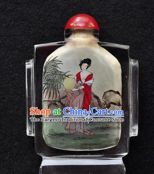 Chinese Handmade Character Snuff Bottle Traditional Inside Painting Palace Lady Snuff Bottles Artware