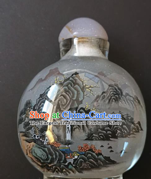 Chinese Handmade Landscape Snuff Bottle Traditional Inside Painting Scenery Snuff Bottles Artware