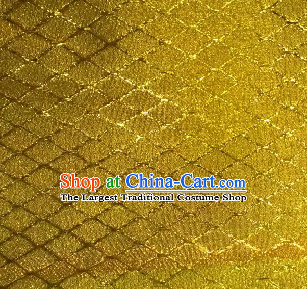 Chinese Traditional Argyle Pattern Design Golden Brocade Fabric Tapestry Cloth Asian Silk Satin Material