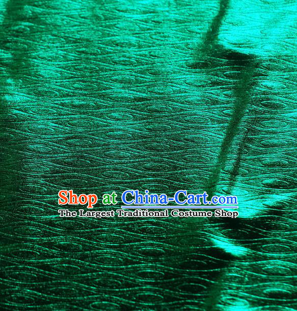Chinese Traditional Anaglyph Pattern Design Green Spandex Fabric Cloth Material Asian Dress Drapery