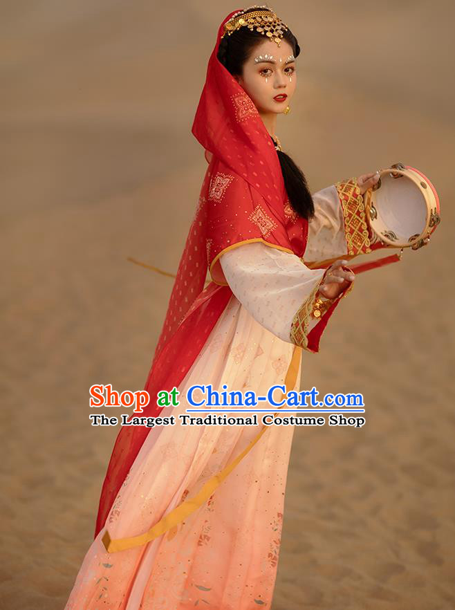 Traditional Chinese Tang Dynasty Noble Infanta Hanfu Dress Apparels Ancient Royal Princess Historical Costumes for Women