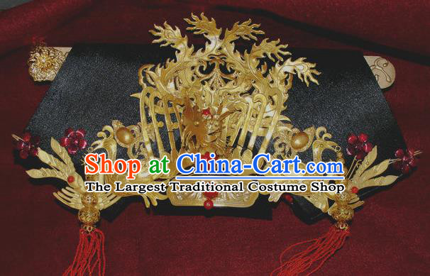 Chinese Traditional Qing Dynasty Imperial Consort Hair Accessories Drama Empresses in the Palace Ancient Queen Zhen Huan Flag Bun Headwear