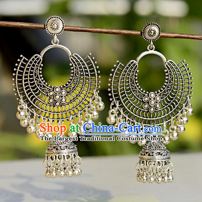 Asian India Traditional Bells Eardrop Asia Indian Tassel Earrings Belly Dance Jewelry Accessories for Women