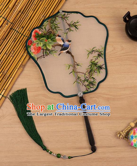 China Handmade Palace Fan Silk Fan Classical Hanfu Accessories Traditional Embroidered Fan