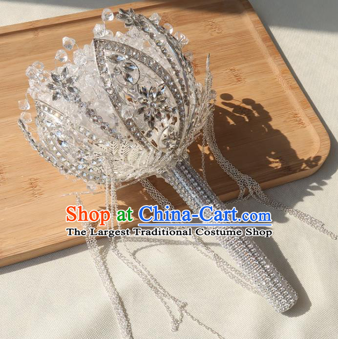 Top Grade Wedding Bridal Bouquet Handmade Baroque Queen Argent Sceptre Bride Crystal Cane